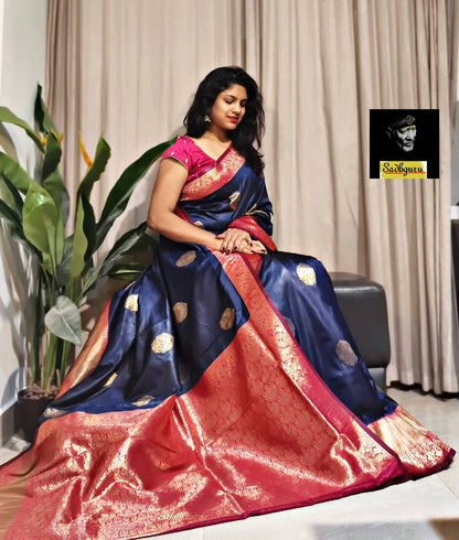 Premium Kanjivaram Soft Silk Saree with Copper Zari