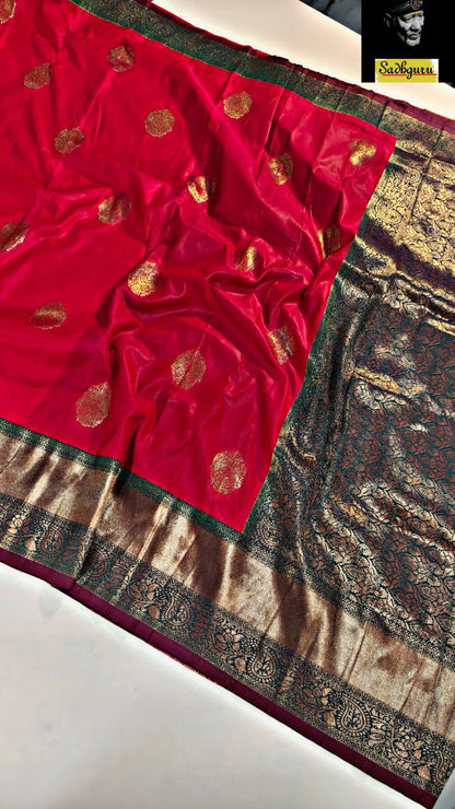 Premium Kanjivaram Soft Silk Saree with Copper Zari