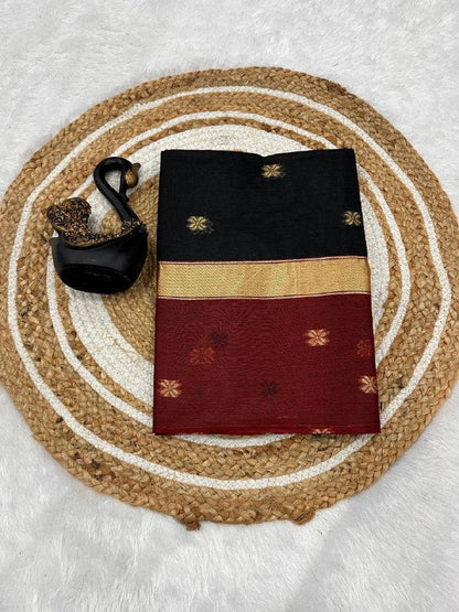 Lilan Slub Soft Cotton Saree with Rich Weaving Blouse
