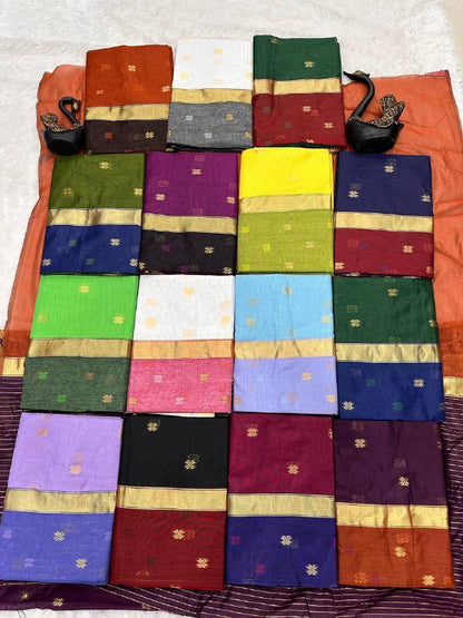 Lilan Slub Soft Cotton Saree with Rich Weaving Blouse