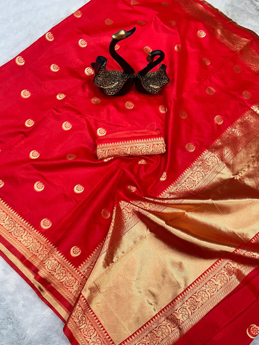 Lightweight Organic Banarasi Lichi Silk Wedding Saree
