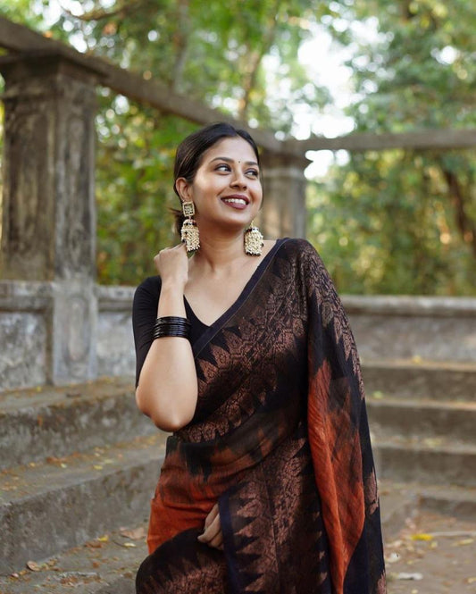 Lilan Soft Cotton Saree with Rich Weaving Blouse