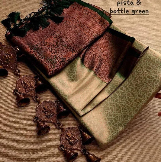 Elegant Pink & Black Soft Silk Saree with Rich Woven Pallu