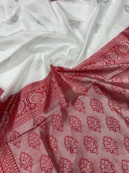 Easy-to-Wear Banarasi Style Saree Crafted in Smooth Lichi Silk