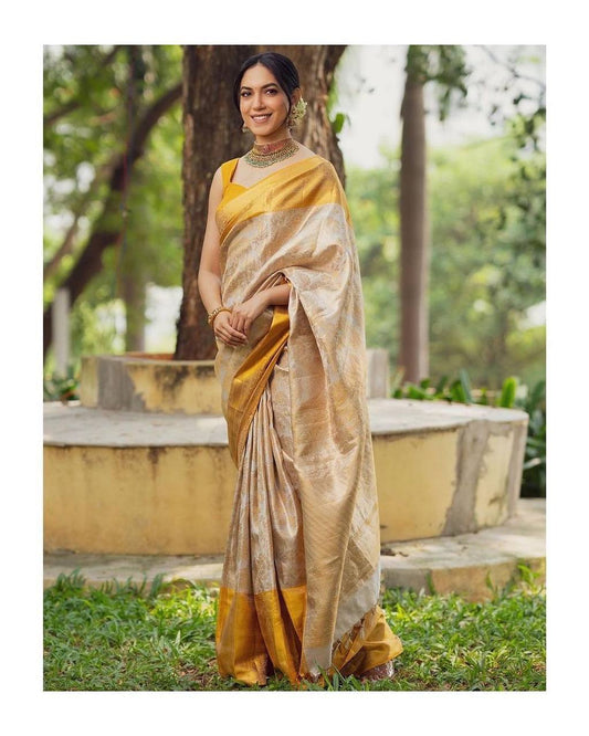 Premium Comfort Organic Banarasi Lichi Silk Wedding Saree