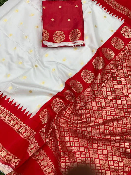 Light-Feel Saree Crafted in Smooth Lichi Silk with Banarasi Influence