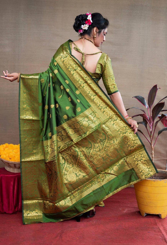 Banarasi Wedding Saree Made from Organic Lichi Silk