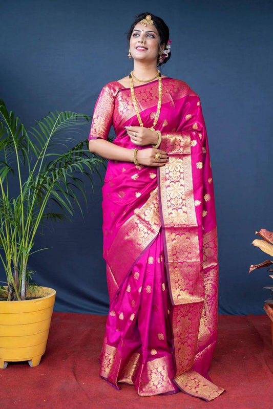 Banarasi Wedding Saree Made from Organic Lichi Silk