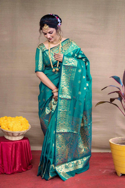 Banarasi Wedding Saree Made from Organic Lichi Silk