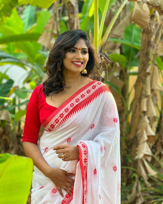 Lilan Soft Cotton Slab Weaving Saree with Rich Blouse