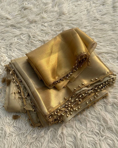 full golden zari saree