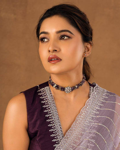 Zari embroidery work Saree