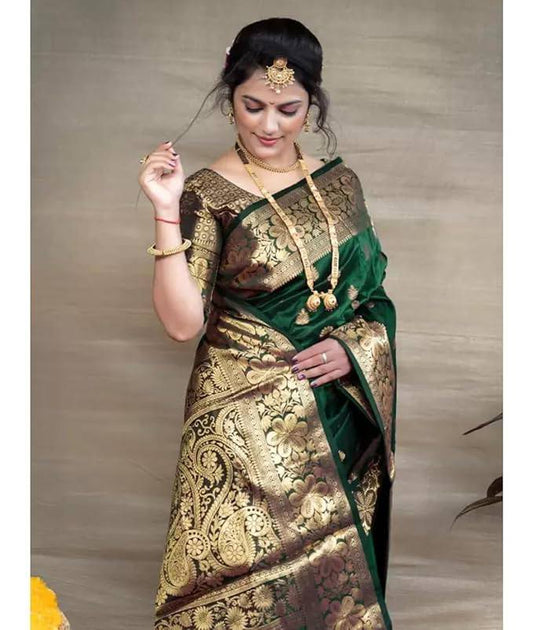 Banarasi Wedding Saree Made from Organic Lichi Silk