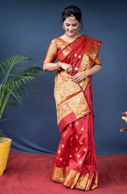 Banarasi Wedding Saree Made from Organic Lichi Silk