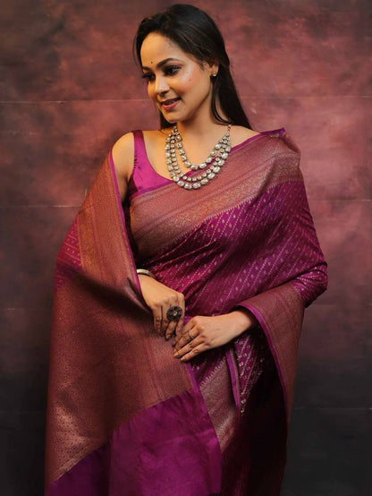 Premium Comfort Organic Banarasi Lichi Silk Wedding Saree