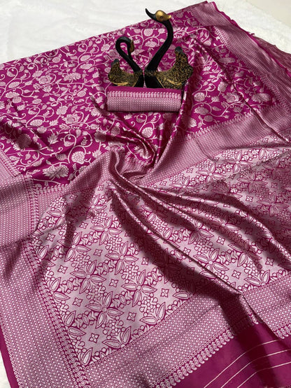 Graceful Organic Banarasi Lichi Silk Wedding Saree