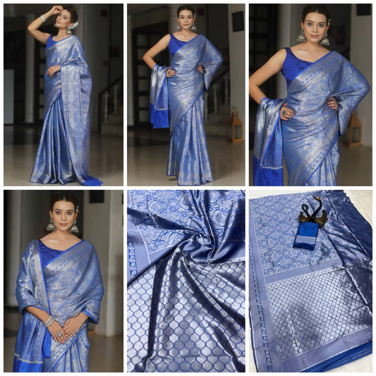 LuxeCraft Saree Designed in Organic Banarasi Lichi Silk