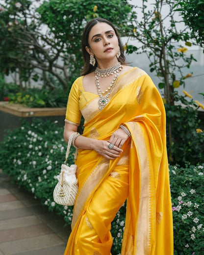 Organic Banarasi Lichi Silk Wedding Saree – Lightweight & Elegant