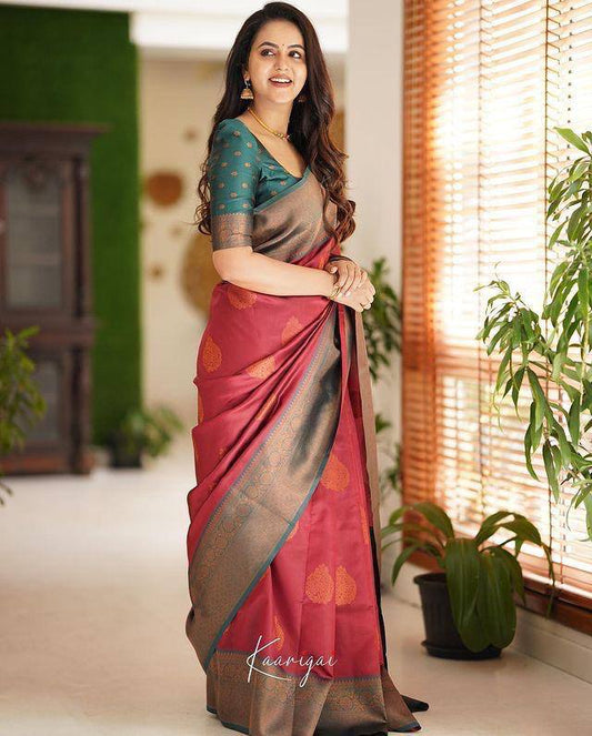 Luxury Comfort Organic Banarasi Lichi Silk Wedding Saree