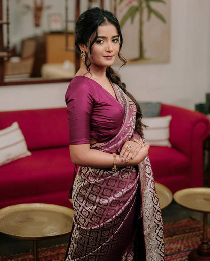 Rich Comfort Organic Banarasi Lichi Silk Wedding Saree