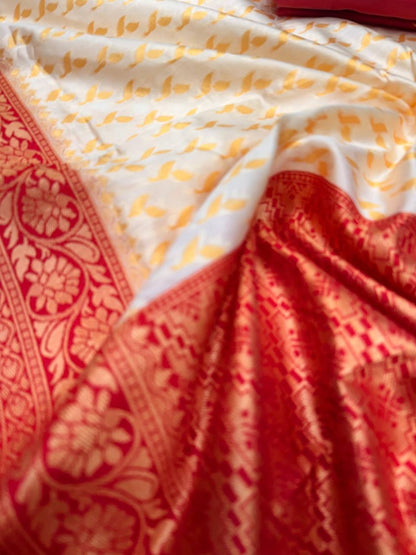 Rich Look Organic Banarasi Lichi Silk Wedding Saree