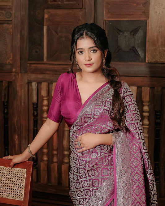 Rich Comfort Organic Banarasi Lichi Silk Wedding Saree