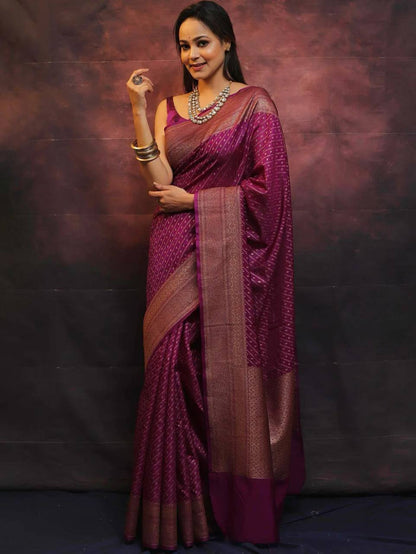 Premium Comfort Organic Banarasi Lichi Silk Wedding Saree