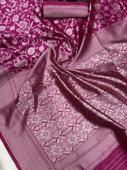 Graceful Organic Banarasi Lichi Silk Wedding Saree