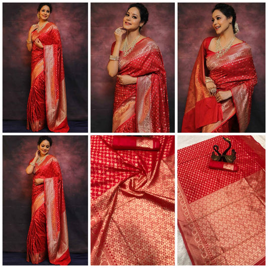 Pureform Saree Designed in Organic Banarasi Lichi Silk for Wedding Wear