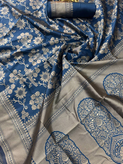 Organic Banarasi Lichi Silk Wedding Saree