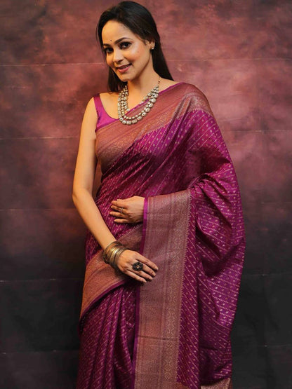 Premium Comfort Organic Banarasi Lichi Silk Wedding Saree