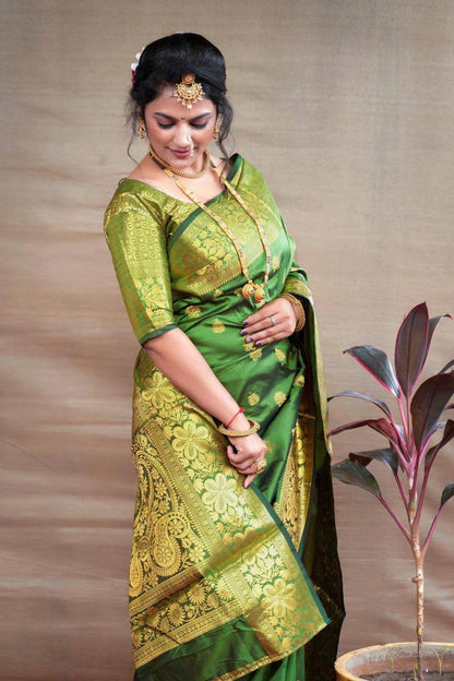 Banarasi Wedding Saree Made from Organic Lichi Silk