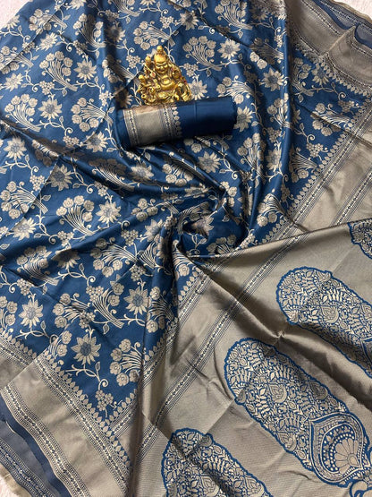Organic Banarasi Lichi Silk Wedding Saree