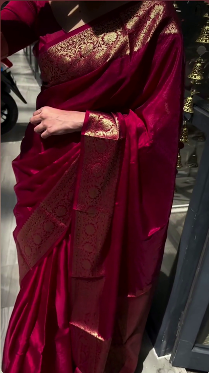 Red Rose Flower Saree