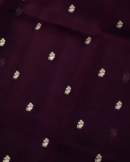 Midnight Bloom Silk Saree